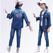 Teen Boys Girl Clothes Set Denim Jacket + Jeans Children's Clothing Girl Outfit Spring Autumn Kids Costume for Girls Boys 6-14 Y Teen Boys Girl Clothes Set Denim Jacket + Jeans Children's Clothing Girl Outfit Spring Autumn Kids Costume for Girls Boys 6-14 Y