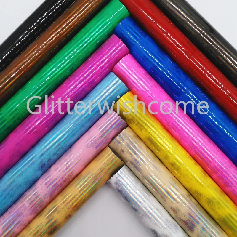 

Glitterwishcome 21X29CM A4 Size Vinyl For Bows Iridescent Two Tones Leather Fabirc Faux Leather Sheets for Bows, GM338A