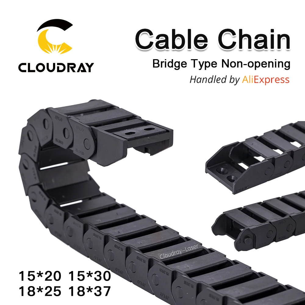 

Cloudray Cable Chains 15*20 15*30 18x25 18x37mm Bridge Type Non-Opening Plastic Towline Transmission Drag Chain for Machine