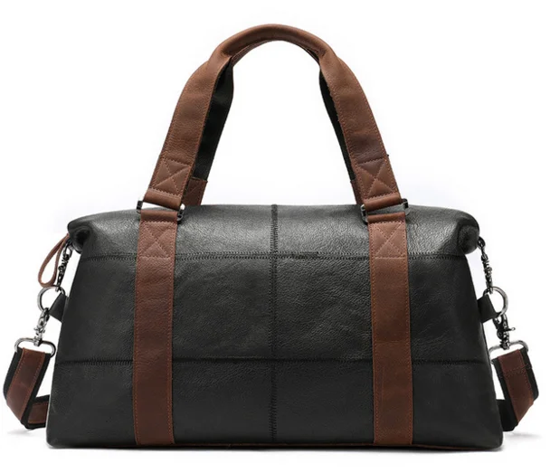 

Casual Men Genuine Leather Travel Chain Bag High Capacity Cowhide Shoulder Crossbody Luggage Bag Weekend Duffle Handbag D419