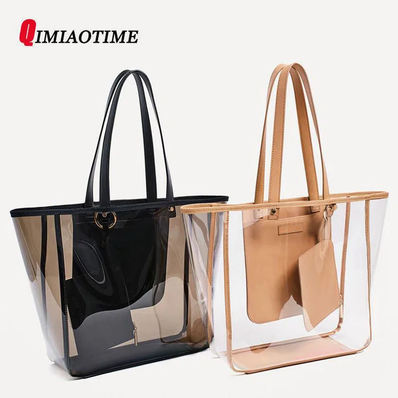 

Brand Fashion Handbag Transparent Women Hand Shopping Bags Cheap High Quality Women Shoulder Bag Travel Crystal Beach Bag