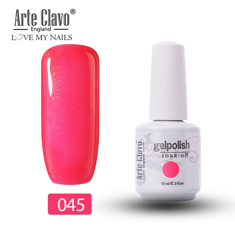Arte Clavo Гель-лак для ногтей 15 мл замачиваемый УФ-Гель-лак 244 цветов Чистый Цвет Маникюр телесный розовый фиолетовый серый лак для ногтей - Цвет: 045