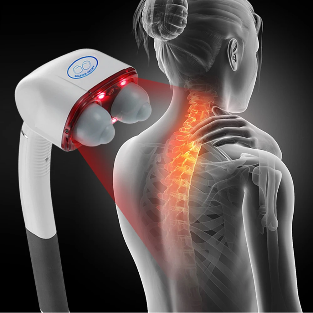Electric Handheld Massager Two Heads Machine Full Body Neck Vertebra