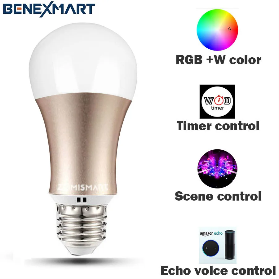 

Dimmable Smart Light Bulb Support Google Assistant Alexa Echo Voice Control Color Changeable WiFi Control Smart Bulb
