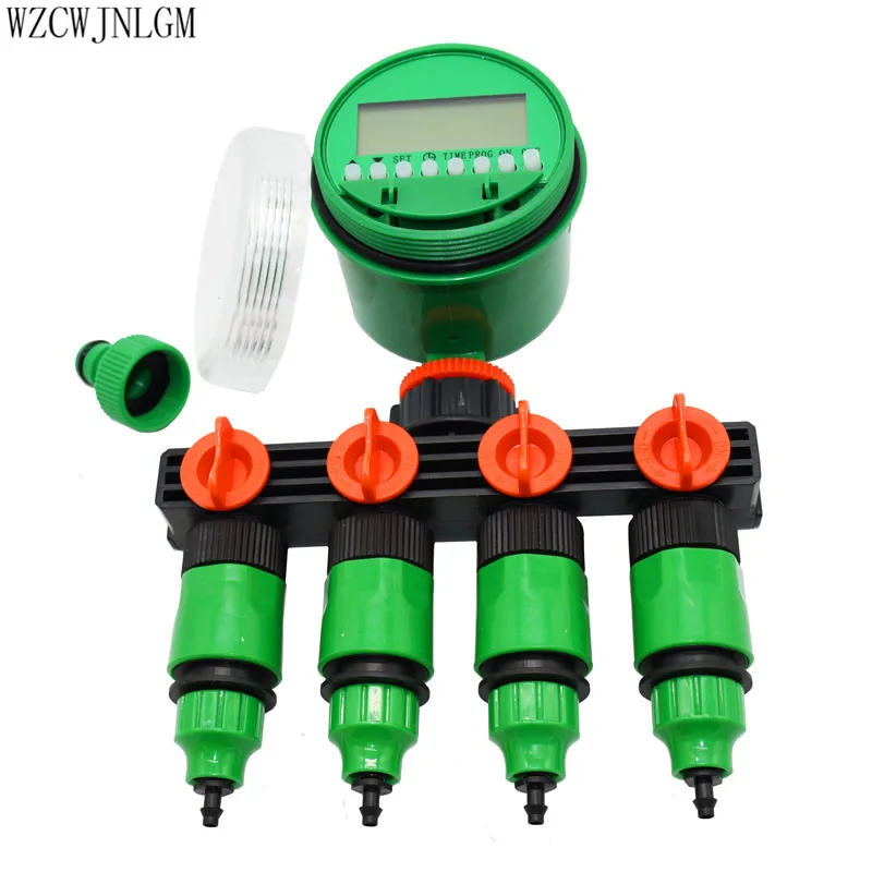 Garden Irrigation Drip Timer Water Separator 4 Way Tap Quick Connect G3
