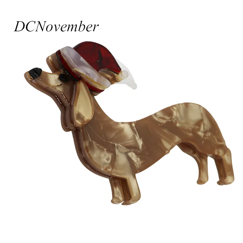Акриловые рождественские броши в форме собаки ручной работы ацетат Брошь булавка в виде животного Ювелирное Украшение Рождественские подарки
