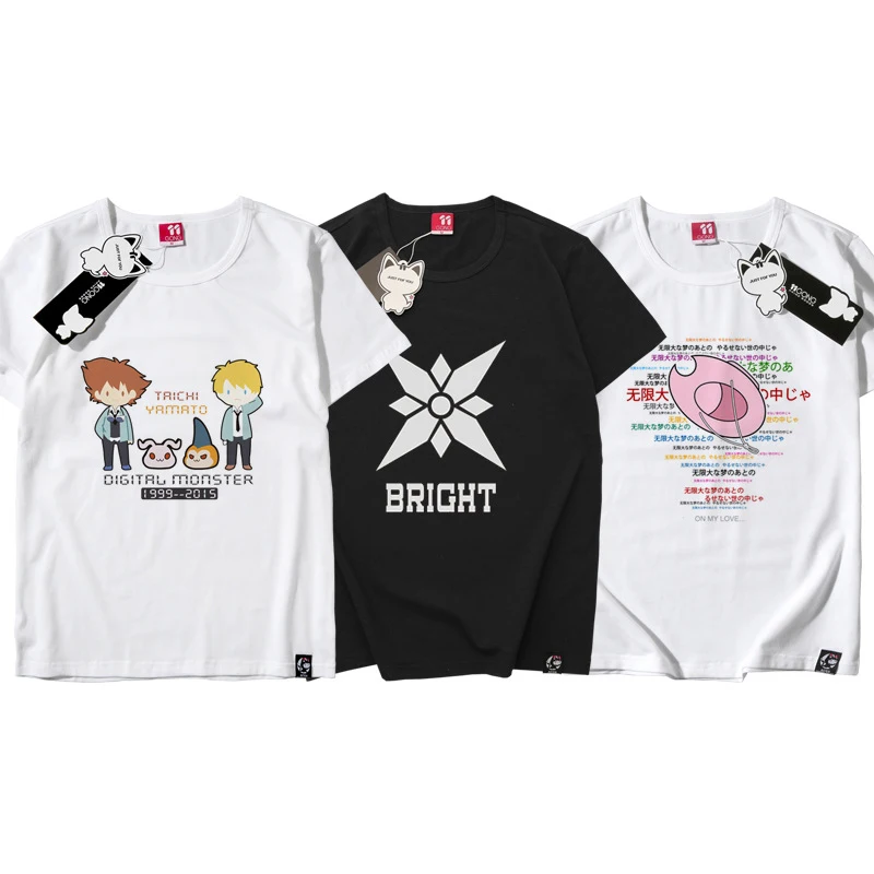 

Digimon Adventure Mens T Shirts Fashion Brand Unisex Short Sleeve T Shirt Casual Cotton Tshirt Tops Camisetas Hombre Camisa