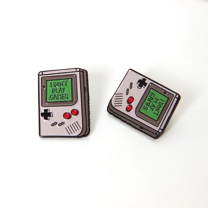 

Enamel Pin for Clothes Bags Backpack I Don't Play Games Nitendo Game Machine Cartoon Brooch Jewelry