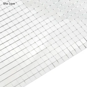 

Chzimade Self-Adhesive Real Glass Craft Mini Square Mirrors Mosaic Tiles For DIY Home Decoration Crafts