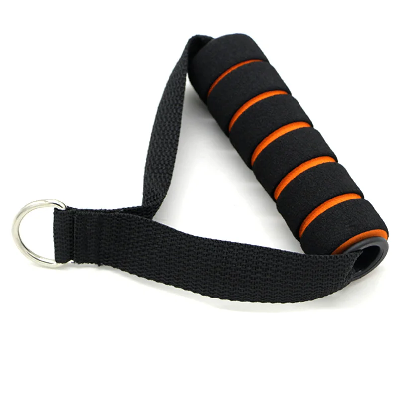 1 Multi-purpose D-ring Spring Pull Rope Cable Bar Elastic String Foam Handle Fitness Training Equipment with stiffness nylon belt