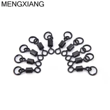 50 шт. рыболовный поворотный вертлюг с кольцом снасти для ловли Карпов для подледной рыбалки поворотный разъем карп рыболовные крючки снасть черный оптом