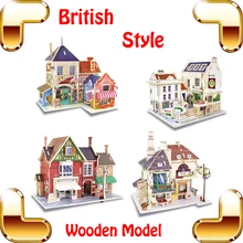 Новое поступление подарок британский стиль 3D головоломка Англия Строительство DIY деревянная модель детские образовательные игрушки коллекция