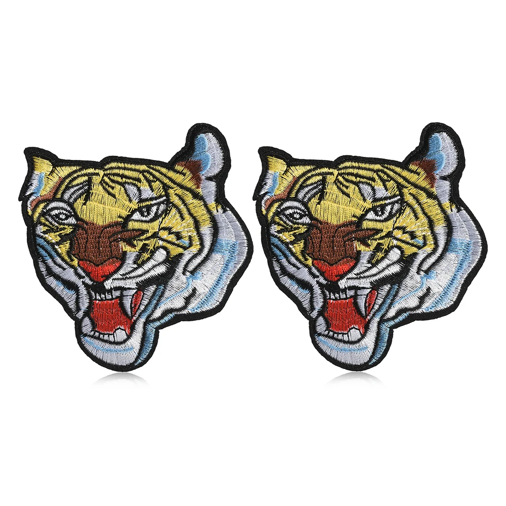 2pcs Lion Embroidery Patches Sew Iron On Patch Badge Bag Clothes Fabric Applique DIY For