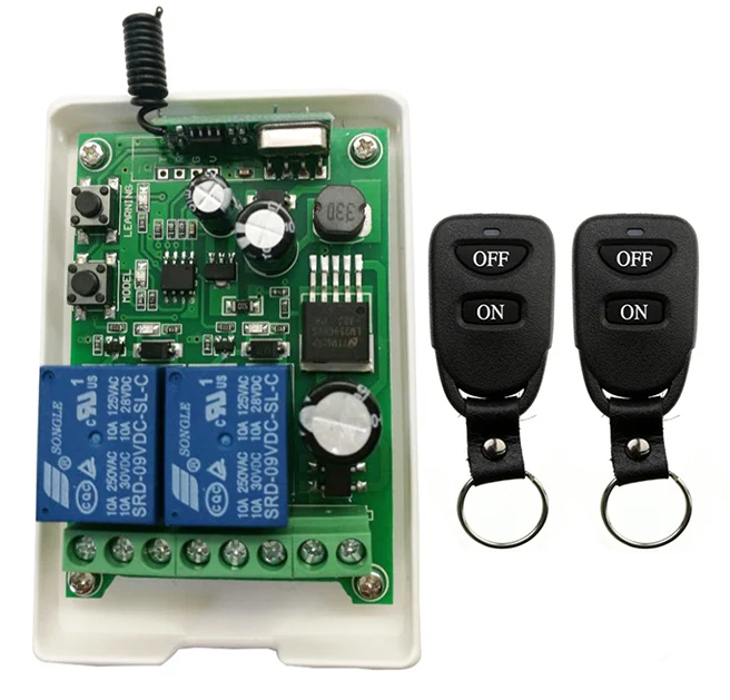 Беспроводной светильник с дистанционным управлением 10A релейный выход радио DC12V 24 в 36 в 48 в 2CH 2 CH модуль приемника+ ремень пряжка передатчик - Цвет: Коричневый