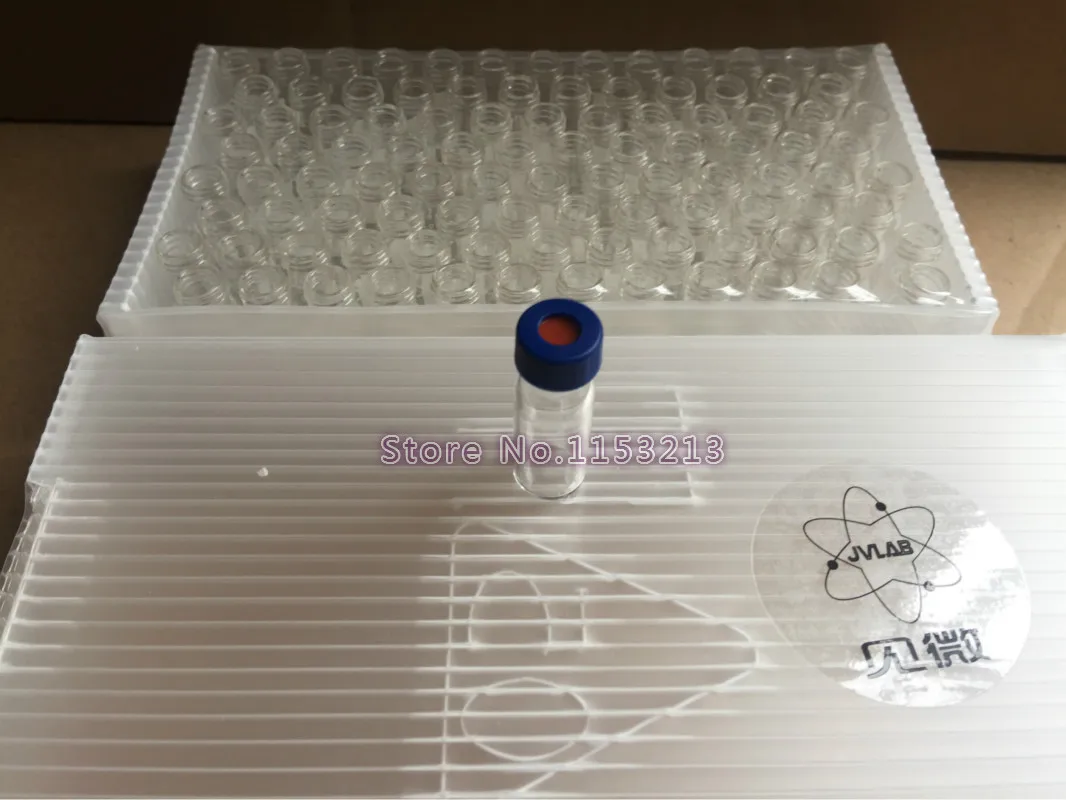 

100pcs/lot Screw neck Chromatography vial for Agilent 2ml Auto sample bottle 9mm without scale Parse bottle with Cover septa
