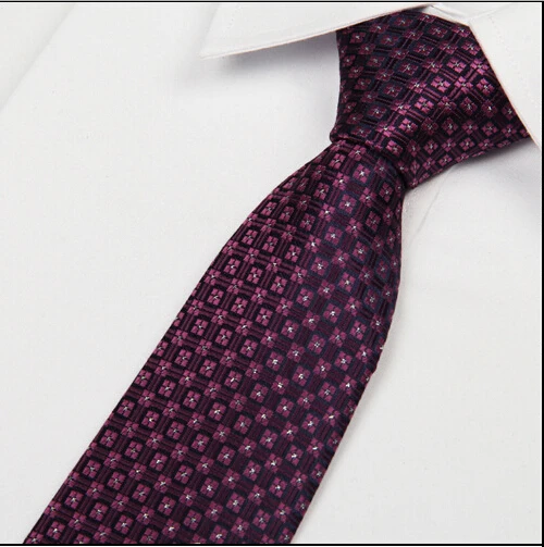 Жаккардовые Тканые corbatas hombre мужские шелковые галстуки темно-фиолетовый галстук Серебряный горошек шеи галстук 8 см гравата, тонкий жаккард lote