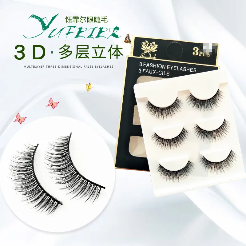 

3DT03 Eyelashes 3D Mink Lashes natural handmade volume soft lashes long eyelash extension real mink eyelash for makeup
