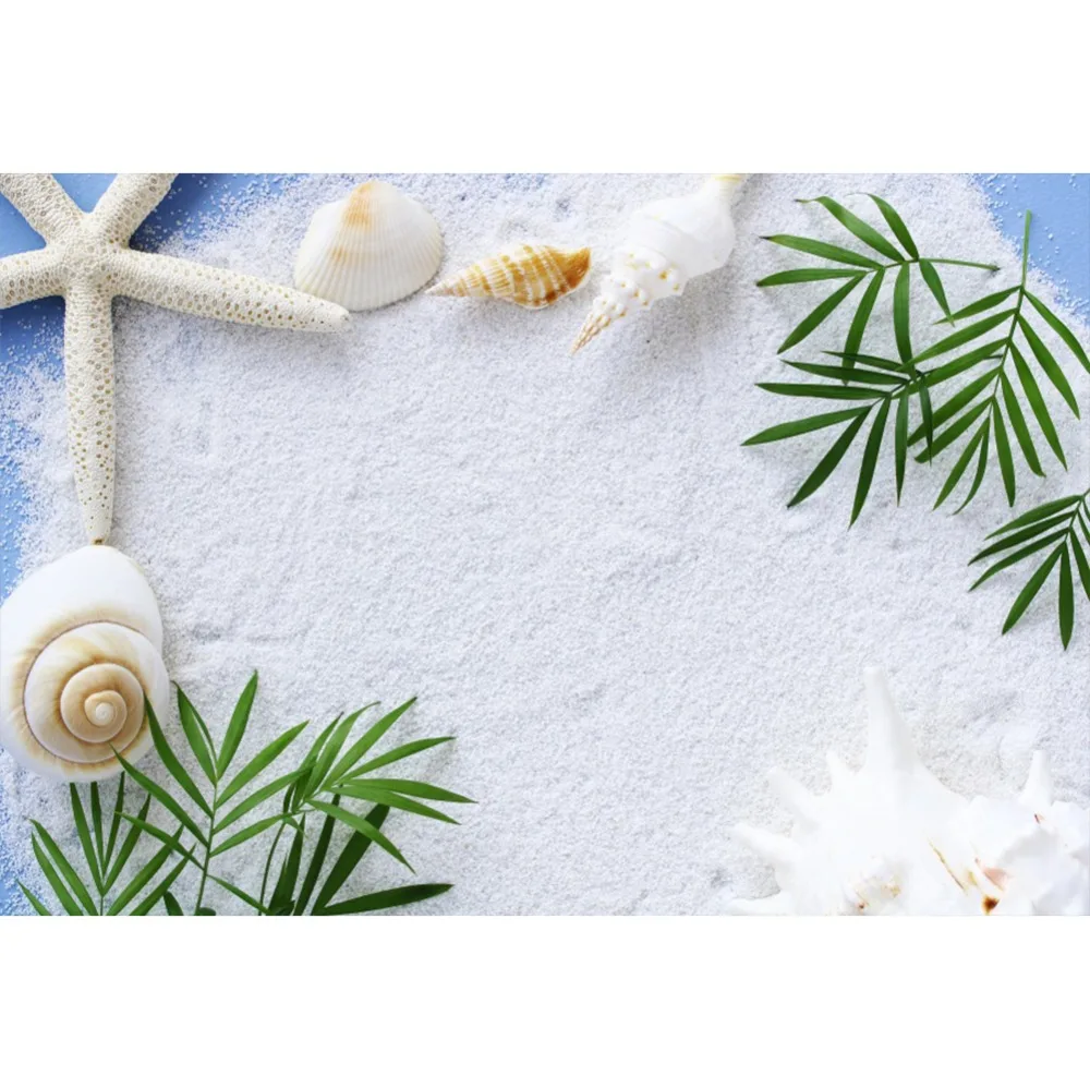 

Laeacco Vinyl Backdrops Tropical Starfish Coral Shell Sea Beach Sand Summer Holiday Photography Background Digital Photo Studio