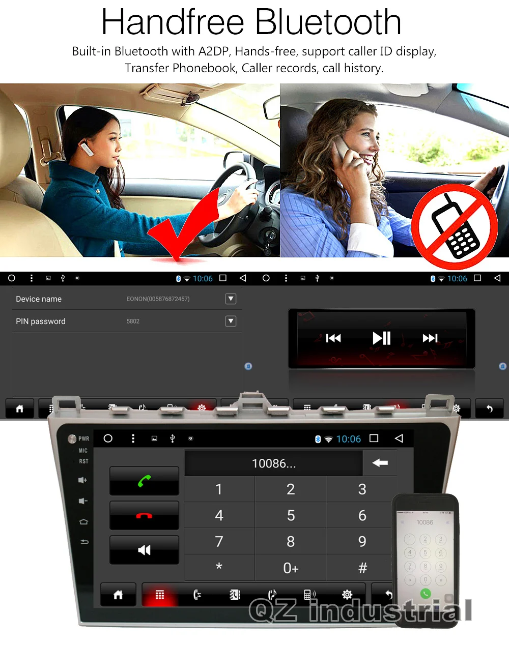 Sale QZ industrail HD 10.2" 8core Android 8.1 T8 for MAZDA 6 Car DVD Player 2012-2014 with 3G 4G GPS WIFI BT Radio Navi SWC RDS Map 12