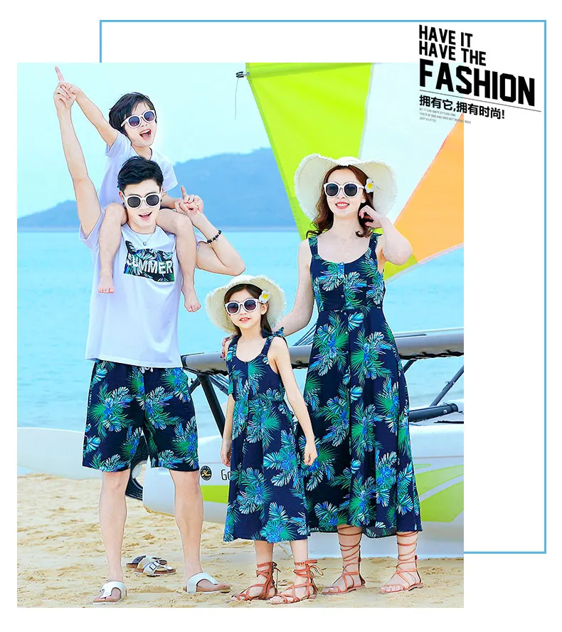 Летняя одежда для семьи, платье для мамы и дочки, комплекты для папы и сына, хлопковые футболки и штаны, модный семейный образ