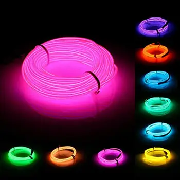 

Colorful EL Light LED Creative Soft Tube Wire Neon Glow Car Rope Strip Light Party Bar Christmas Halloween Decoration#137