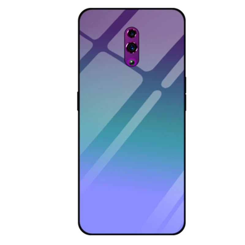 Чехол для OPPO Reno, сплошной цвет, закаленное стекло, чехол для телефона OPPO Reno CPH1921, чехол с градиентным стеклом