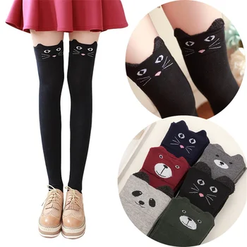 

1 Pair Sexy Thigh High Cartoon Bear Style Cotton Warm Winter Autumn Panda Cat Stockings For Women Girl