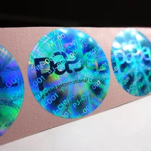 Пользовательские синий голограммы печати наклейки этикетки, аннулируется, если удалить. дизайн