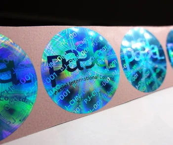 

custom blue hologram printing stickers labels ,void if removed . Free design !