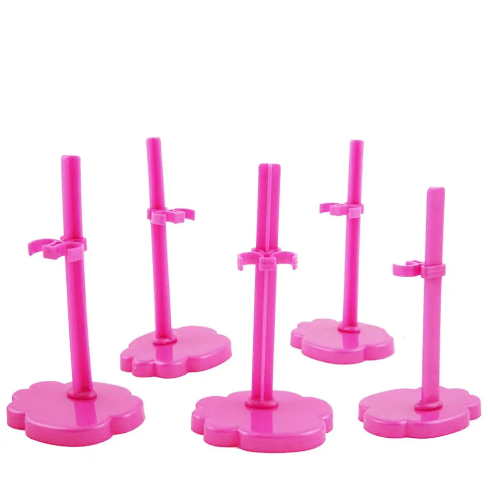

5 Sets Pink Doll Stands Display Holder Prop Up Mannequin Model for Barbie Doll Accessories Leg Support Toy
