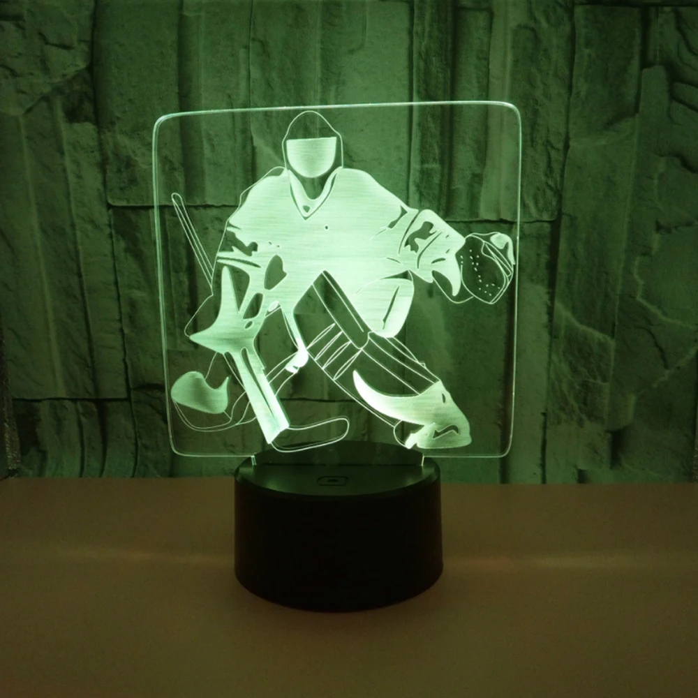 

3D LED Lamp Deco Light Ice player Shape USB Charge Touch Switch Lamp 7 Colorful Kids Night Light For New Year Gift