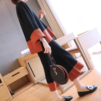 

Loose Wide Leg Pants Set 2019 New Quality Knitting Two Pieces Women's Sets Fashion 2 Piece Set Women O-Neck Sweet Elastic Waist
