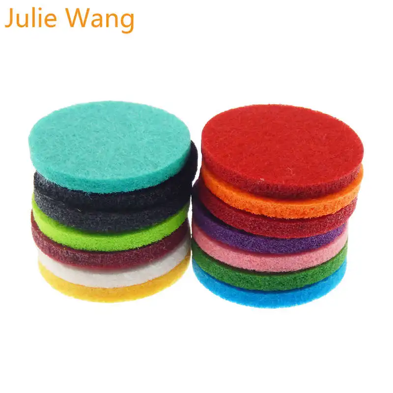 Julie Wang 20pcs Colorful Round Square Felt Pads For Essential Oil Diffuser Locket Perfume Aromatherapy DIY Jewelry Accessories julie wang 20pcs colorful round square felt pads for essential oil diffuser locket perfume aromatherapy diy jewelry accessories