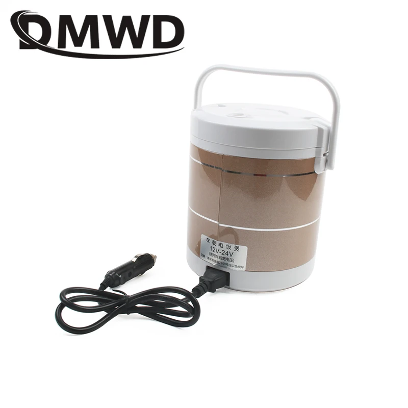 12V 24V Mini Car Truck Rice Cooker Soup Porridge Cooking Machine Food Steamer Electric Heating Lunch Box Meal Heater