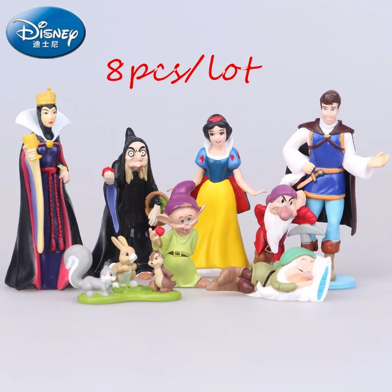 8 шт./лот Disney princessToys 5-10 см ПВХ Принцесса Белоснежка гномик фигурку игрушки