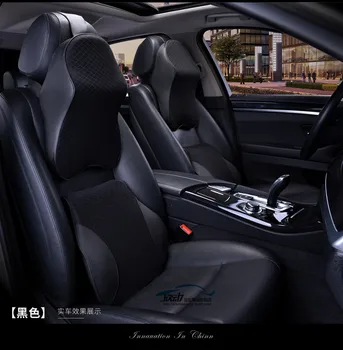 

New Auto 3D Space Memory Foam Car Leather Neck Pillow Head Restraint Car Headrest Pillow Car Styling