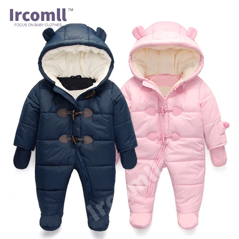 Keep Warm Infant Winter Clothes Newborn Baby Boy Girl Romper Jumpsuit Hooded Kid Outerwear For