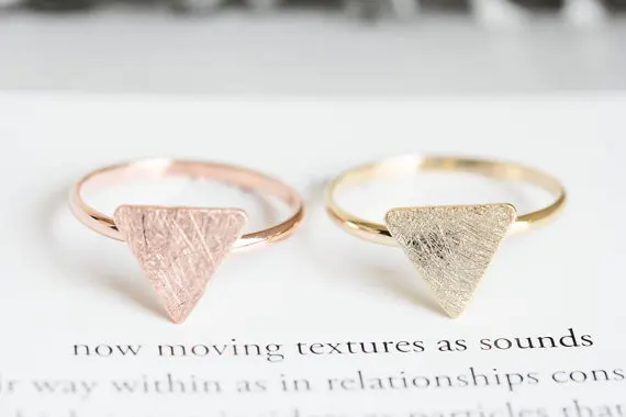 

SMJEL 2017 New Punk Brushed Triangle Rings for Women Simple Vintage Style Geometric Bague Femme Jewerly Party Gifts R208