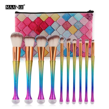 

MAANGE 6/10Pcs Beauty Makeup Brushes Tool Set Cosmetic Power Foundation Blending Eye Shadow Make Up Brush Kits With New Case Bag