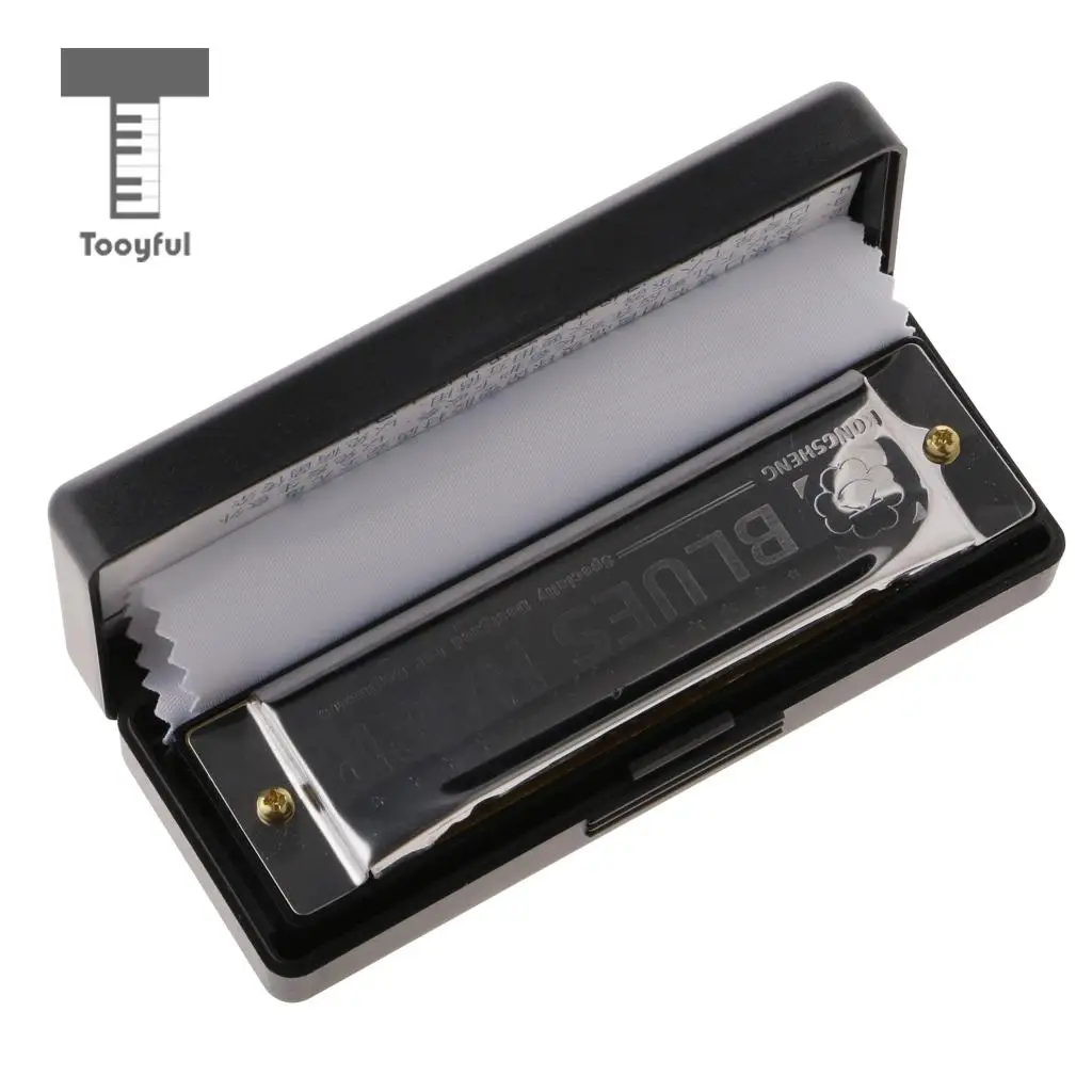 

Tooyful 10 Hole Metal Resin Harmonica Mouth Organ With Case Diatonic Key C Jazz Band Woodwind Parts for Harmonica Lover