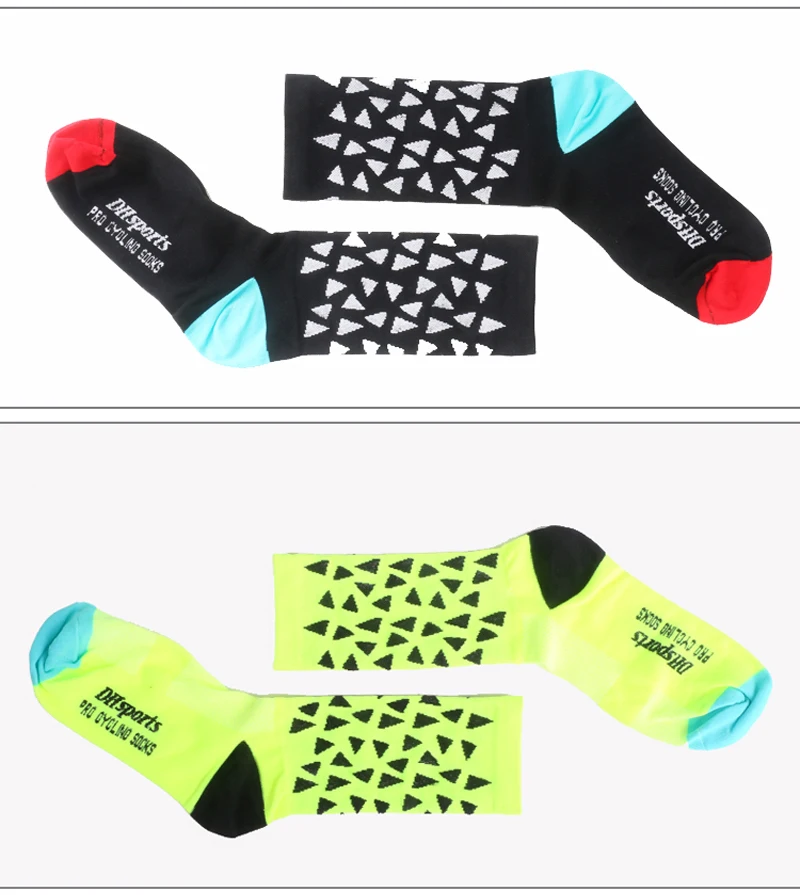 Новые велосипедные носки стильные Беговые спортивные носки для верховой езды горный шоссейный велосипед дышащие Компрессионные носки треугольный узор