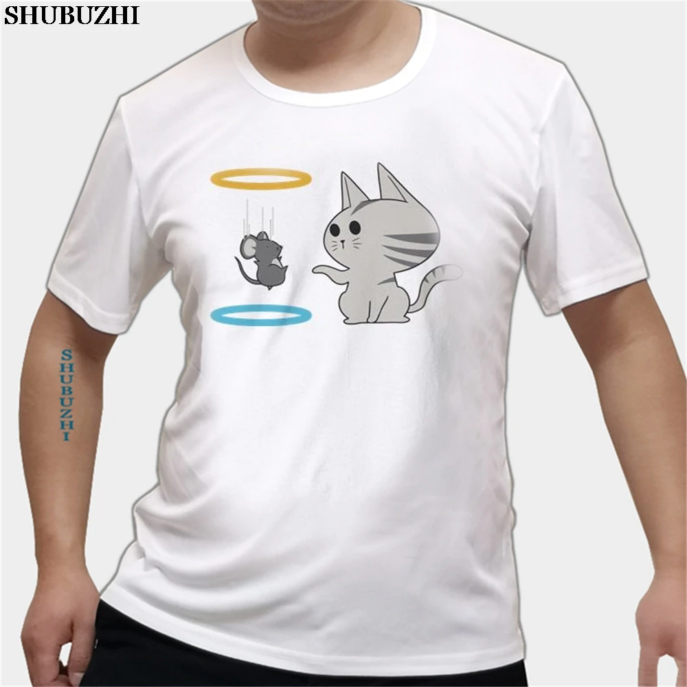 

Mouse in Portal Men's Luxury T Shirts Valenca Printing T-Shirt man Shirts O-Neck euro size