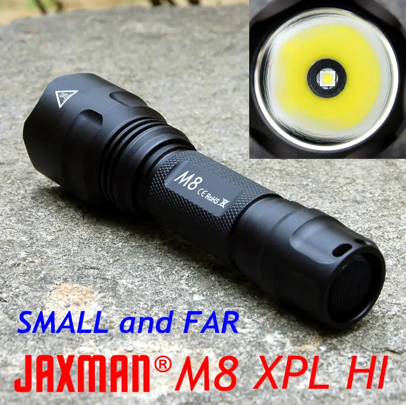 

JAXMAN M8 long-range throw version Cree xpl hi 18650 LED flashlight torch camping cycling outdoor Lamp CE RoHS