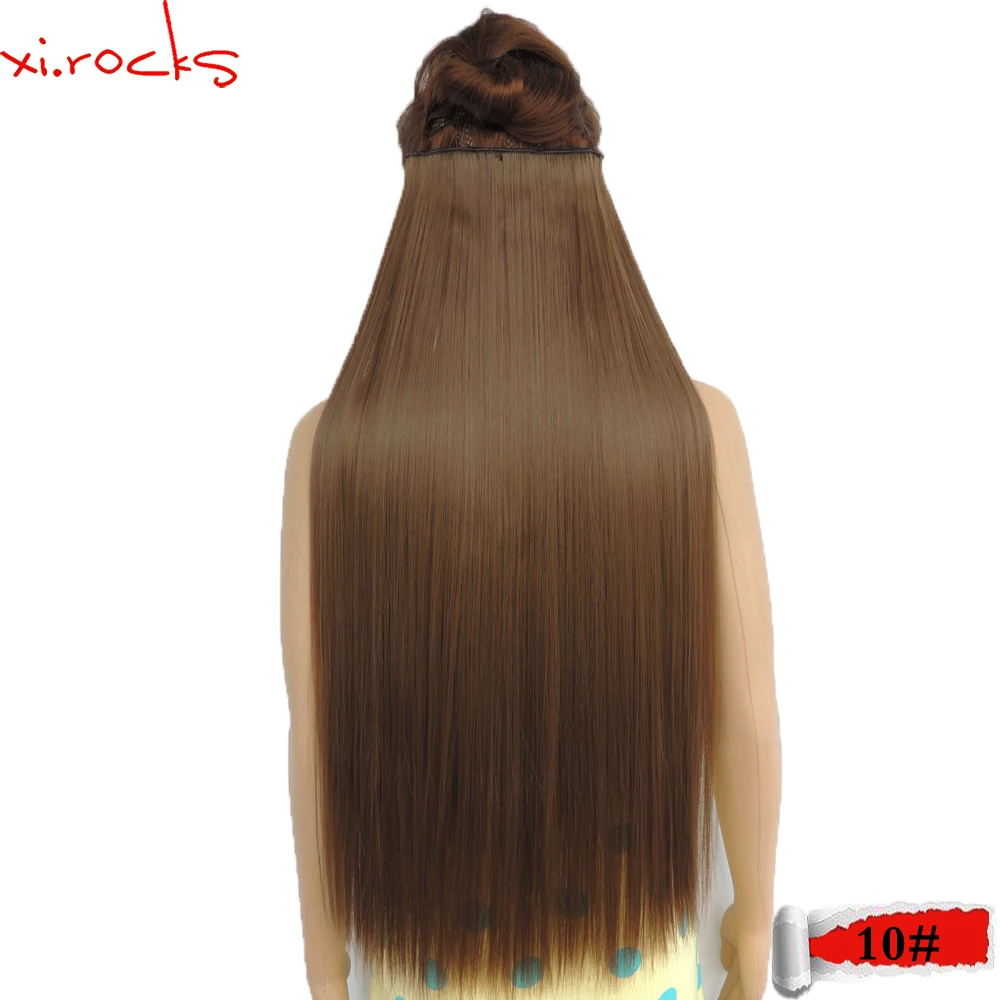 Wjz12070 5 шт. Xi. rocks много синтетических волос на заколках для наращивания длина Прямые волосы на заколках парик матовое волокно пряность цвет парики