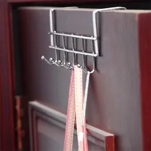 

2018 Useful Cabinet Door Back Hooks Stainless Steel 5 Hooks Hanger Free Of Adhesive Clothes Towel Hanging Hooks