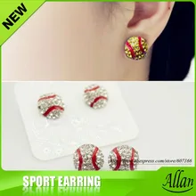 Хрустальные сверкающие Софтбол шармы Софтбол быстрый шаг серьги 25 цветов