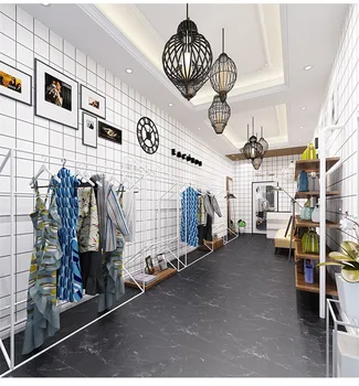 

Modern Black White Square Lattice Wallpaper Flocked Non-woven Wall Paper for Bedroom Living Room Background Wallcovering 10M