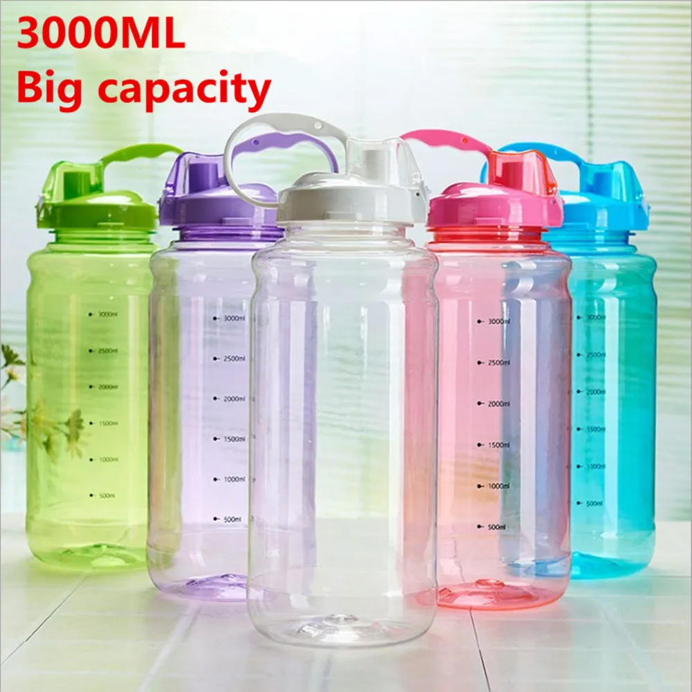 

Wholesale super big capacity 3000ml new arrival Sports Space plastic with straw BPA free Fitness leak-proof Water Bottle