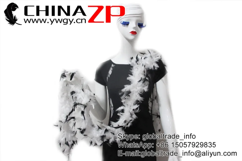 23 white and blck tip wholesale 40g turkey feather boas (4)