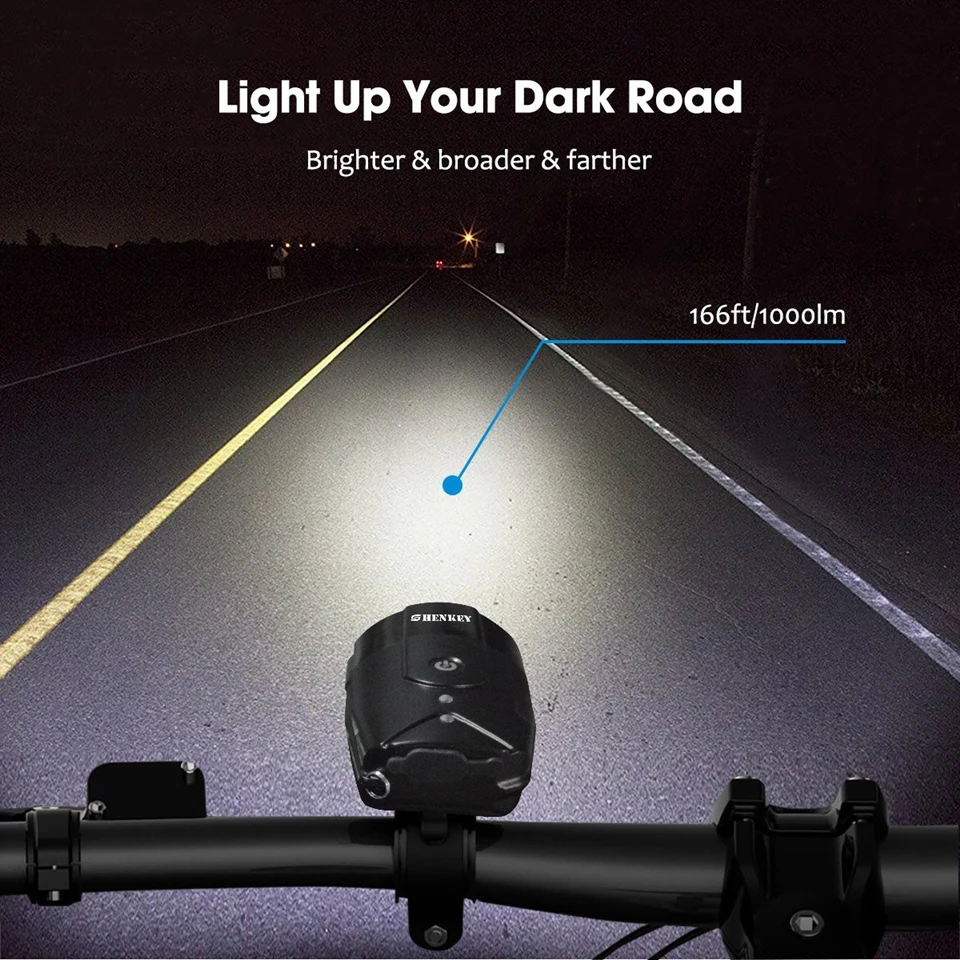 Excellent SHENKEY Bike Lamp Bicycle Light LED Headlight Bicycle Flashlight USB Rechargeable light Cycling Lantern For Bicycle Accessoires 3